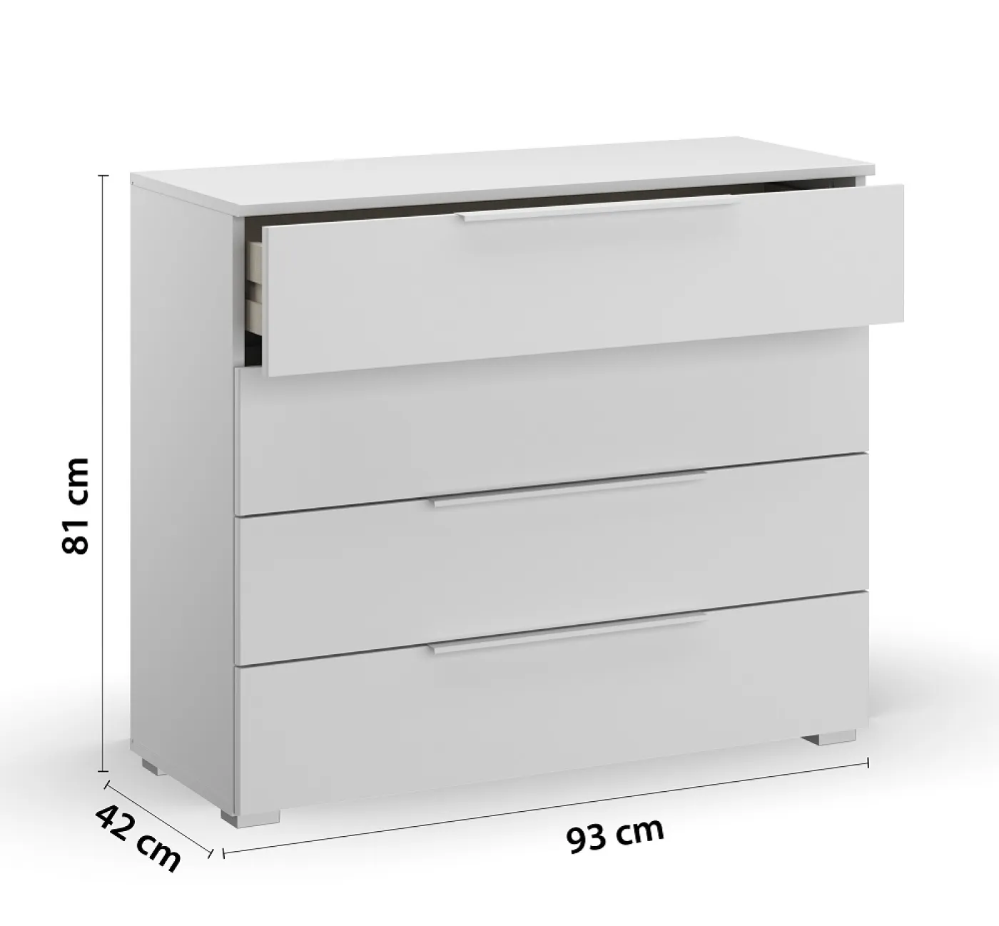 Kommode Monostar | mit Schubkästen | alpinweiß | 93 x 81 x 42 cm