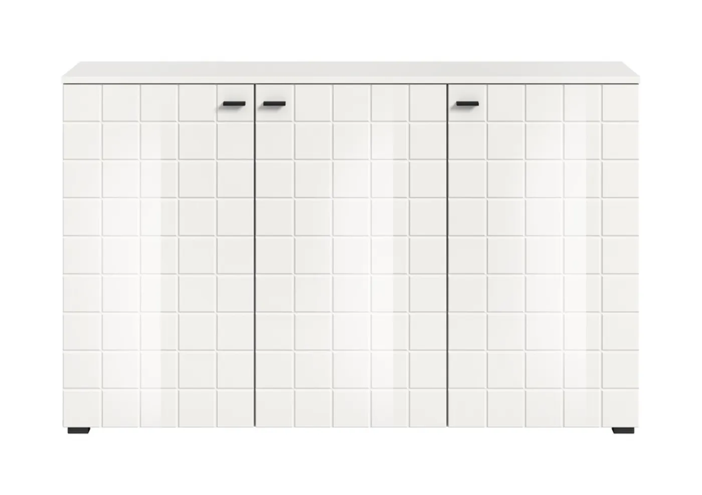 Kommode Monte | 3 türig | weiß Hochglanz / weiß