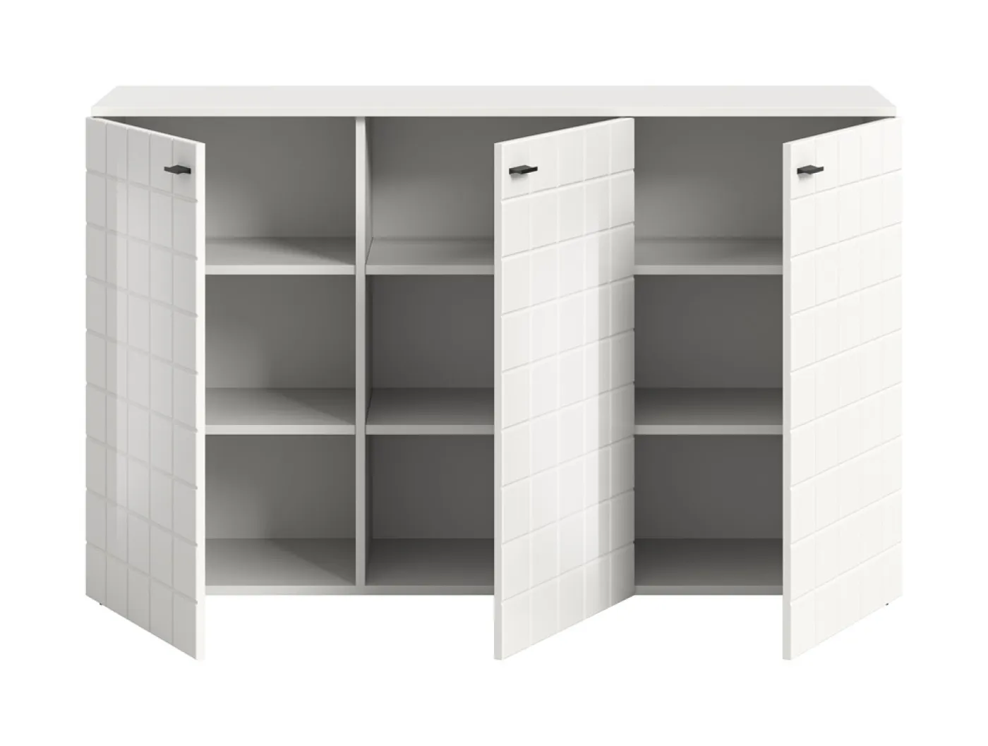 Kommode Monte | 3 türig | weiß Hochglanz / weiß