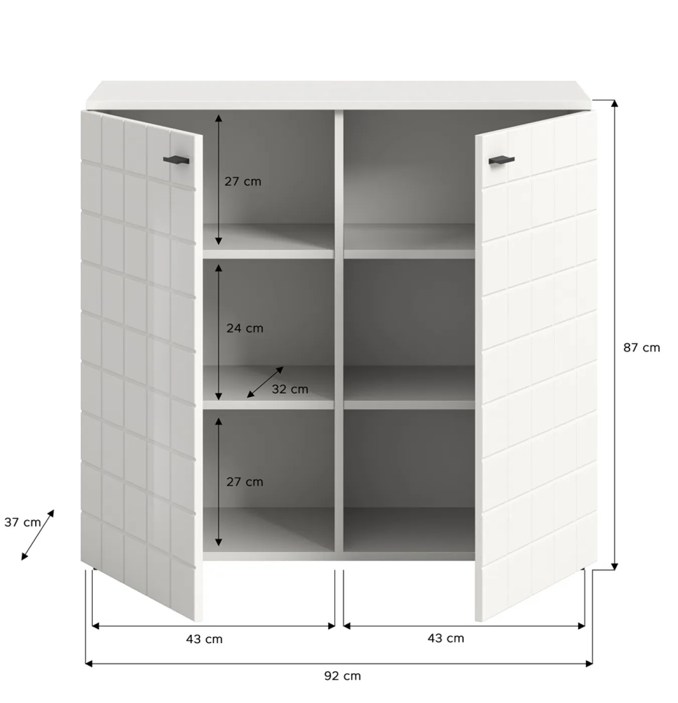Kommode Monte | weiß Hochglanz / weiß