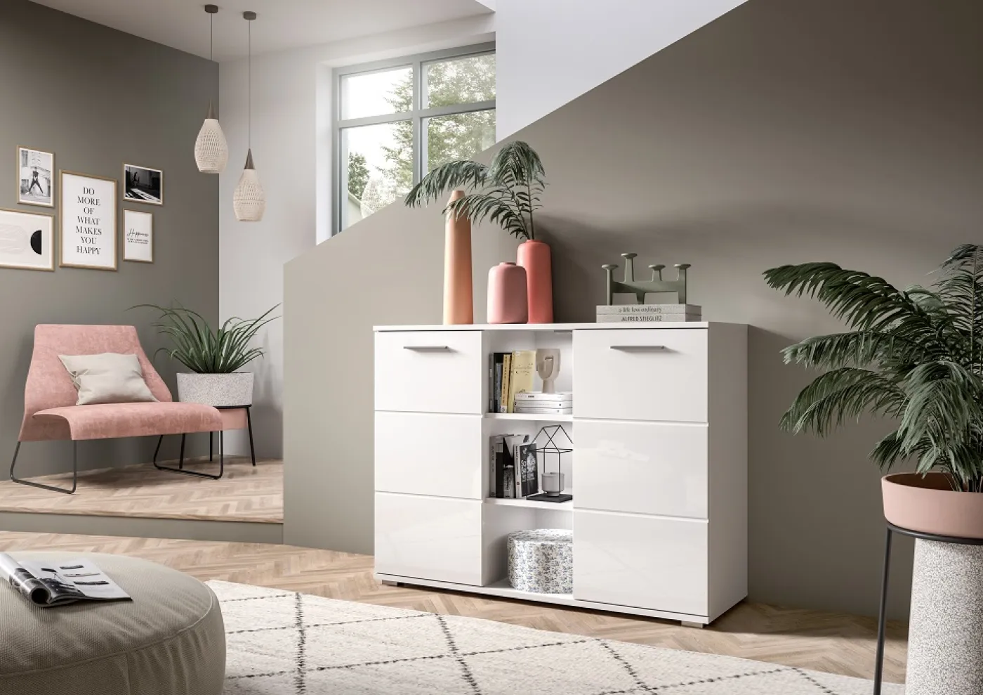 Kommode Prego 1 | weiß Hochglanz