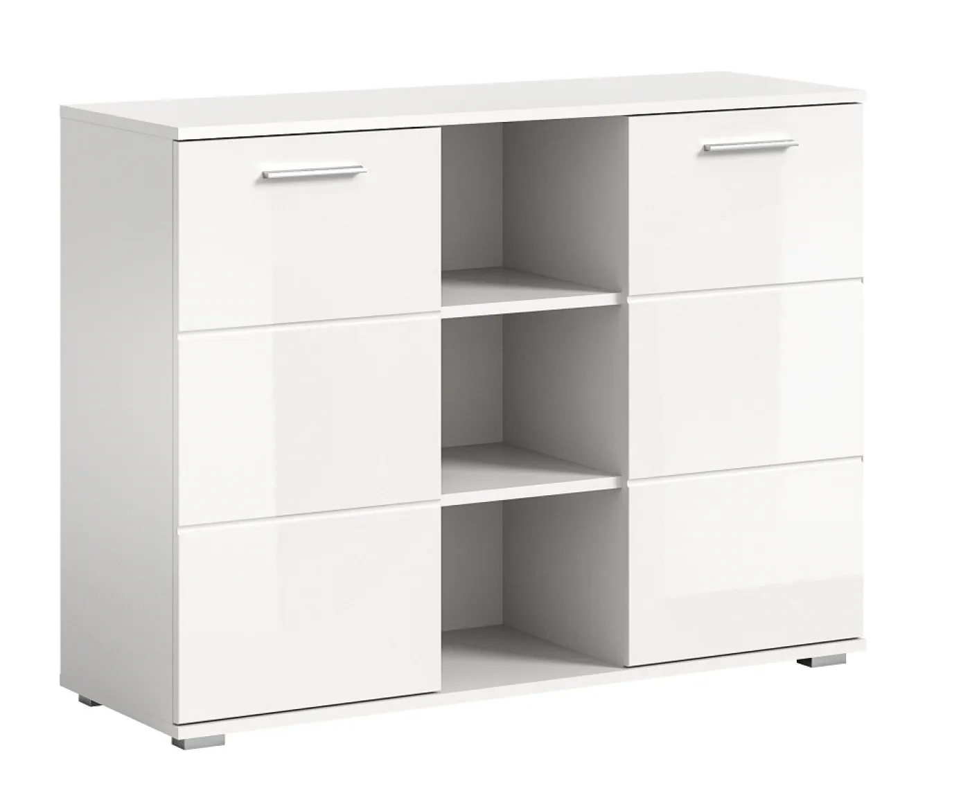 Kommode Prego 1 | weiß Hochglanz mit Beleuchtung