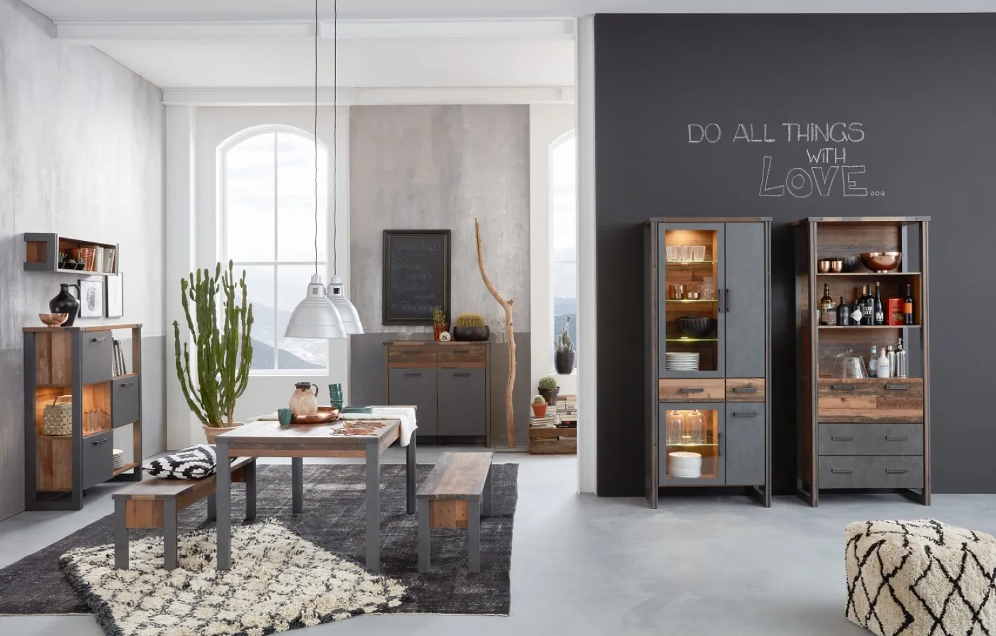 Kommode Prime | Old Used Wood / Matera grau | Shabby Look