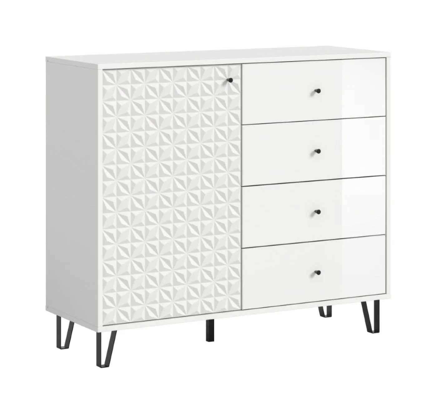 Kommode Prisma 2 | mit 4 Schubkästen | weiß