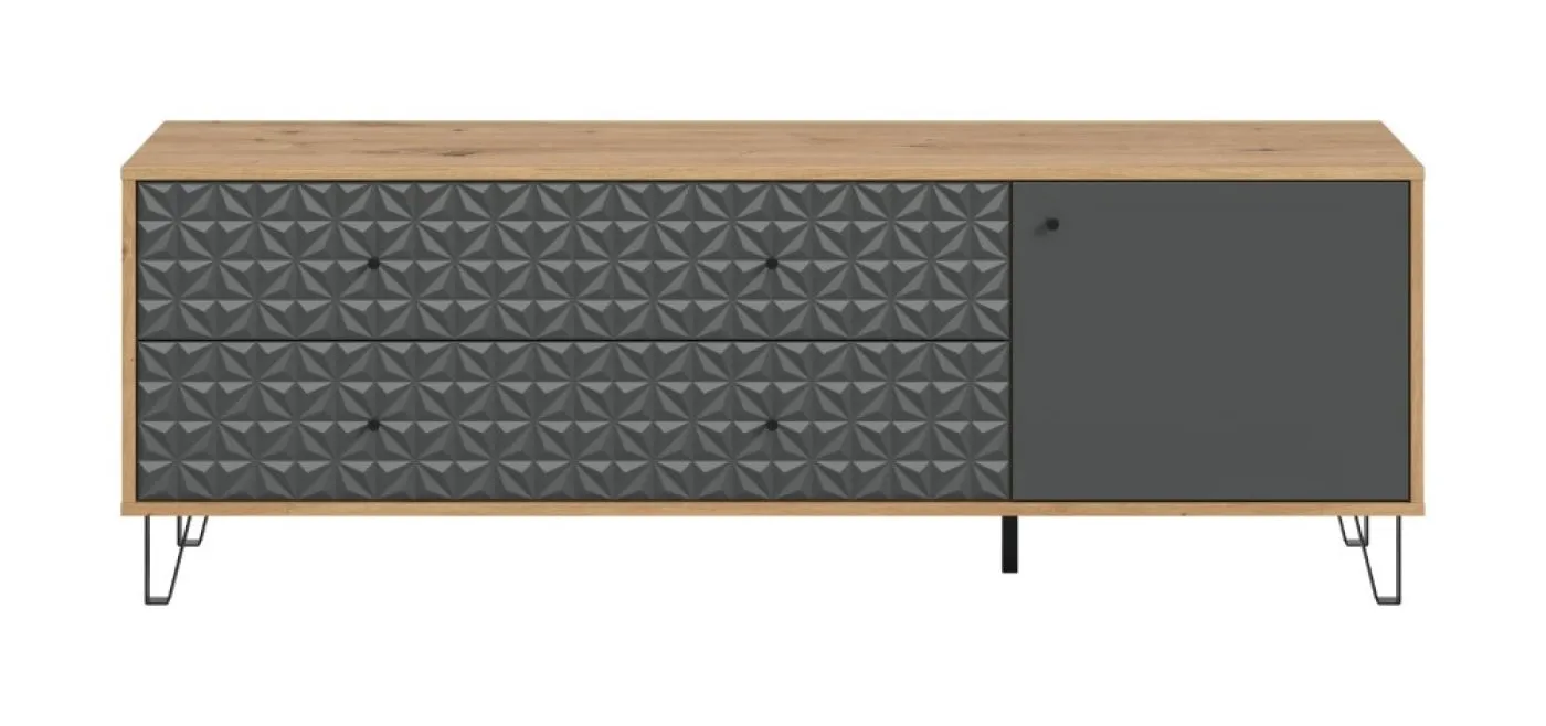 Kommode Prisma 3 | mit 2 Schubkästen | artisan Eiche / anthrazit