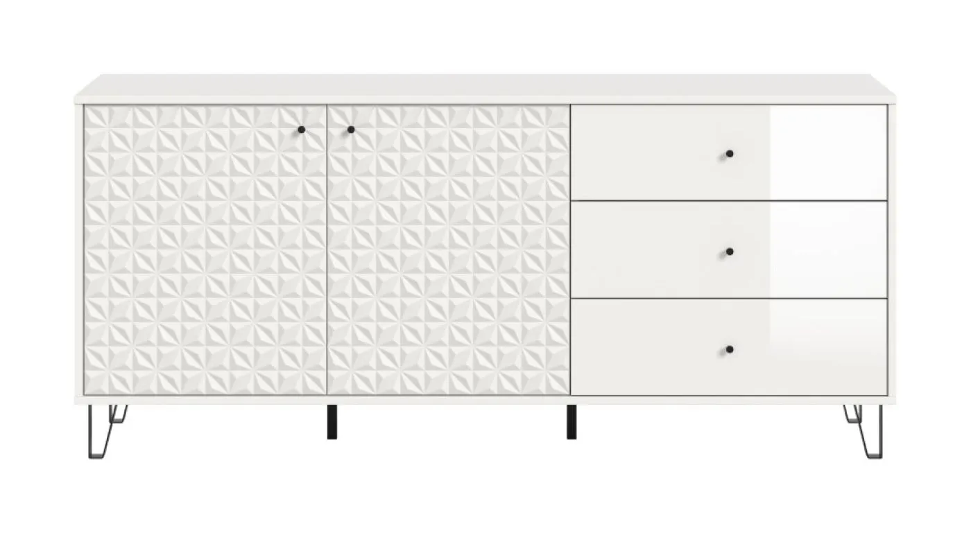 Kommode Prisma | mit 3 Schubkästen | weiß