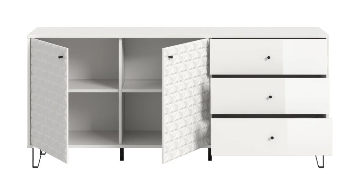 Kommode Prisma | mit 3 Schubkästen | weiß