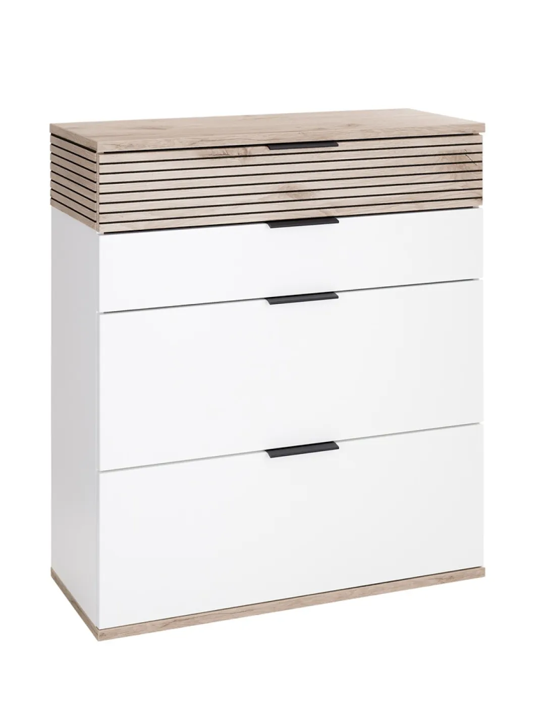 Kommode Schuhschrank Montello | Soft white / Viking Oak
