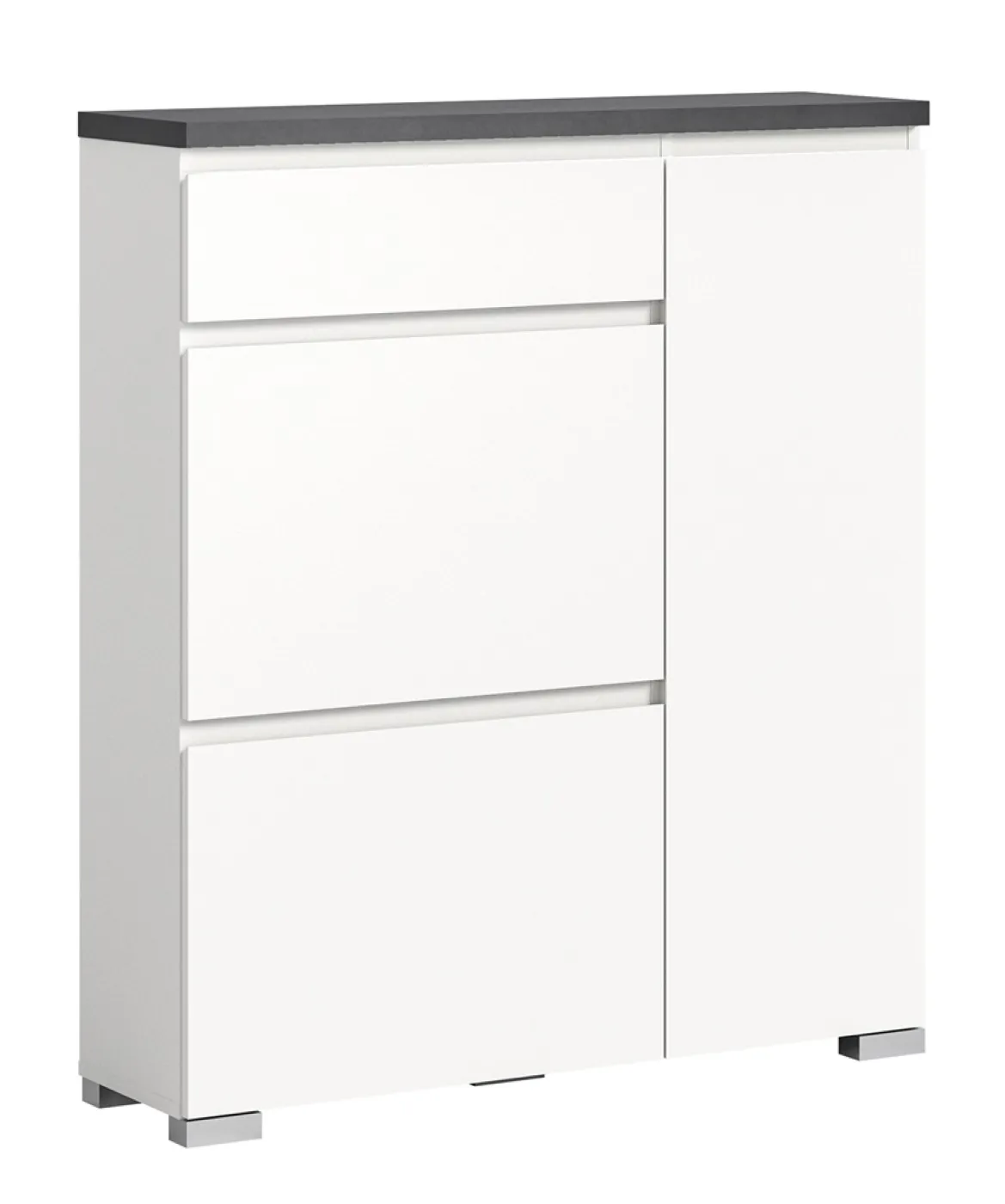 Kommode Schuhschrank Shoelove mit Schubkasten | weiß / Industrial grau | verschiedene Größen