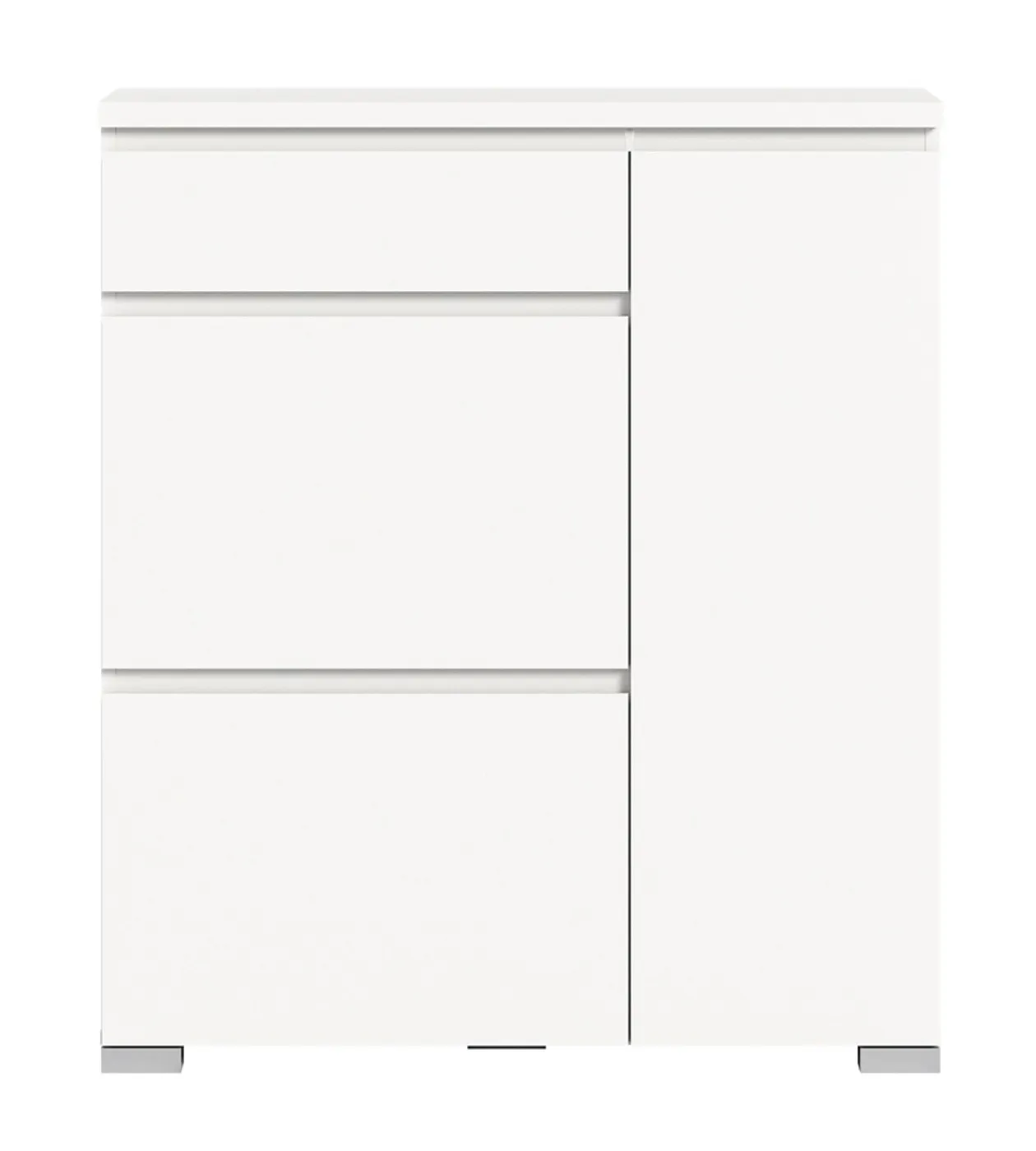 Kommode Schuhschrank Shoelove mit Schubkasten | weiß | ohne Beleuchtung 95 cm x 109 cm x 27 cm