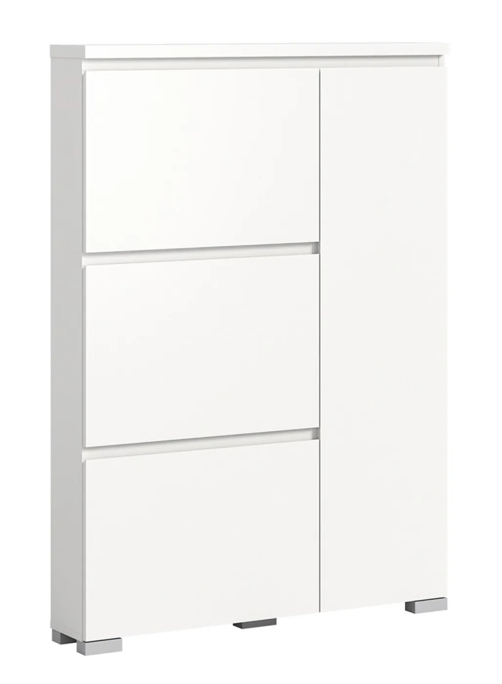 Kommode Schuhschrank Shoelove mit Schubkasten | weiß | ohne Beleuchtung 95 cm x 130 cm x 18 cm