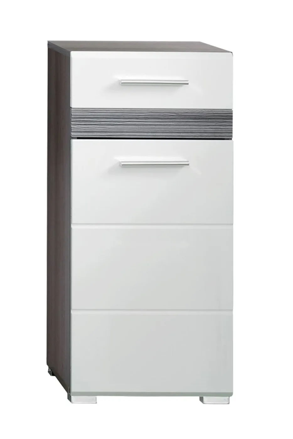 Kommode Set-One | weiß Hochglanz / Sardegna Rauchsilber