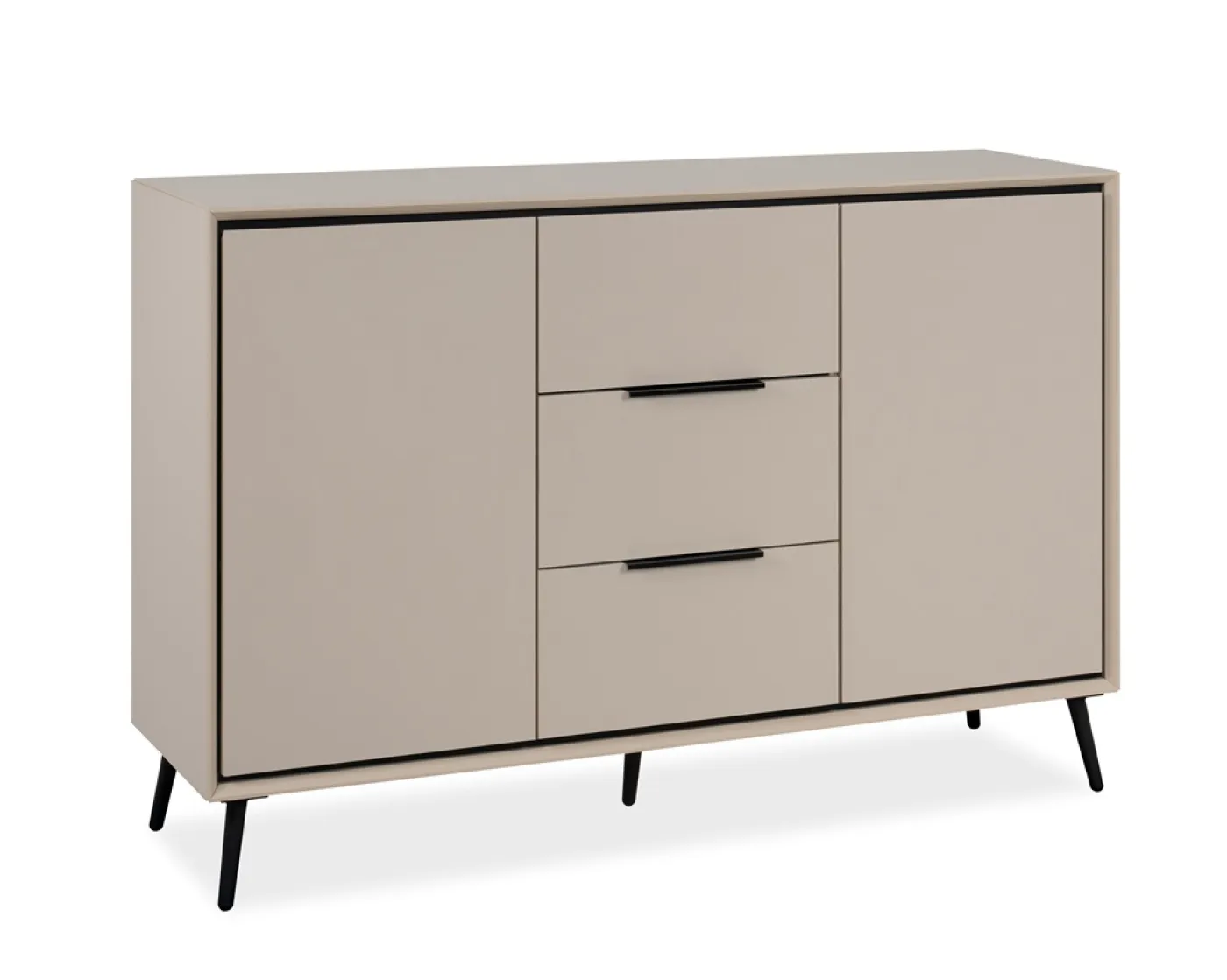 Kommode Sideboard Arona mit Schubkästen | sand / schwarz
