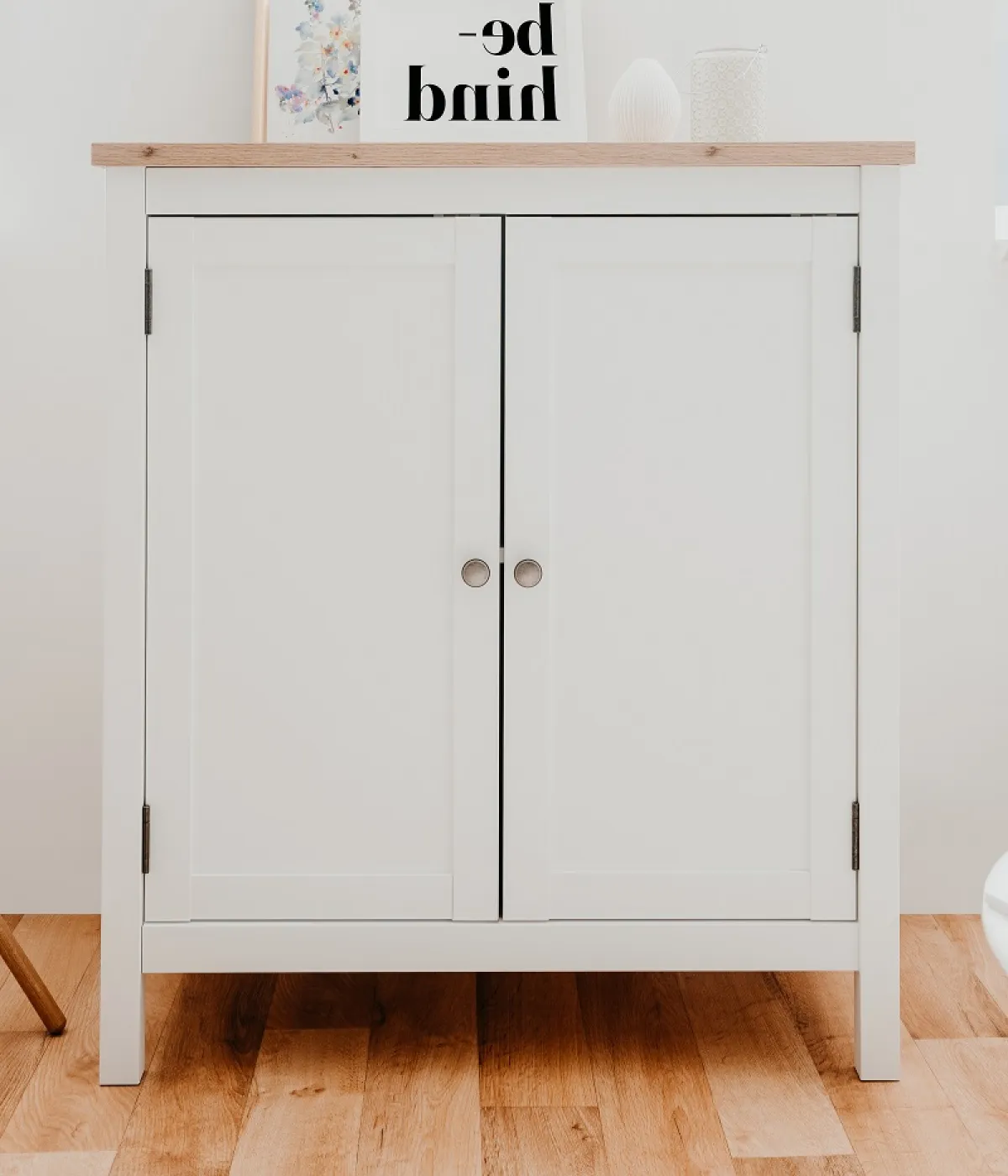 Kommode Sideboard Bergen 1 | Landhausstil | weiß / Eiche Artisan