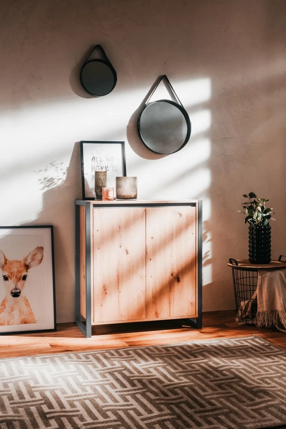 Kommode Sideboard Denver 1 | Artisan Oak / anthrazit | Industrial Look