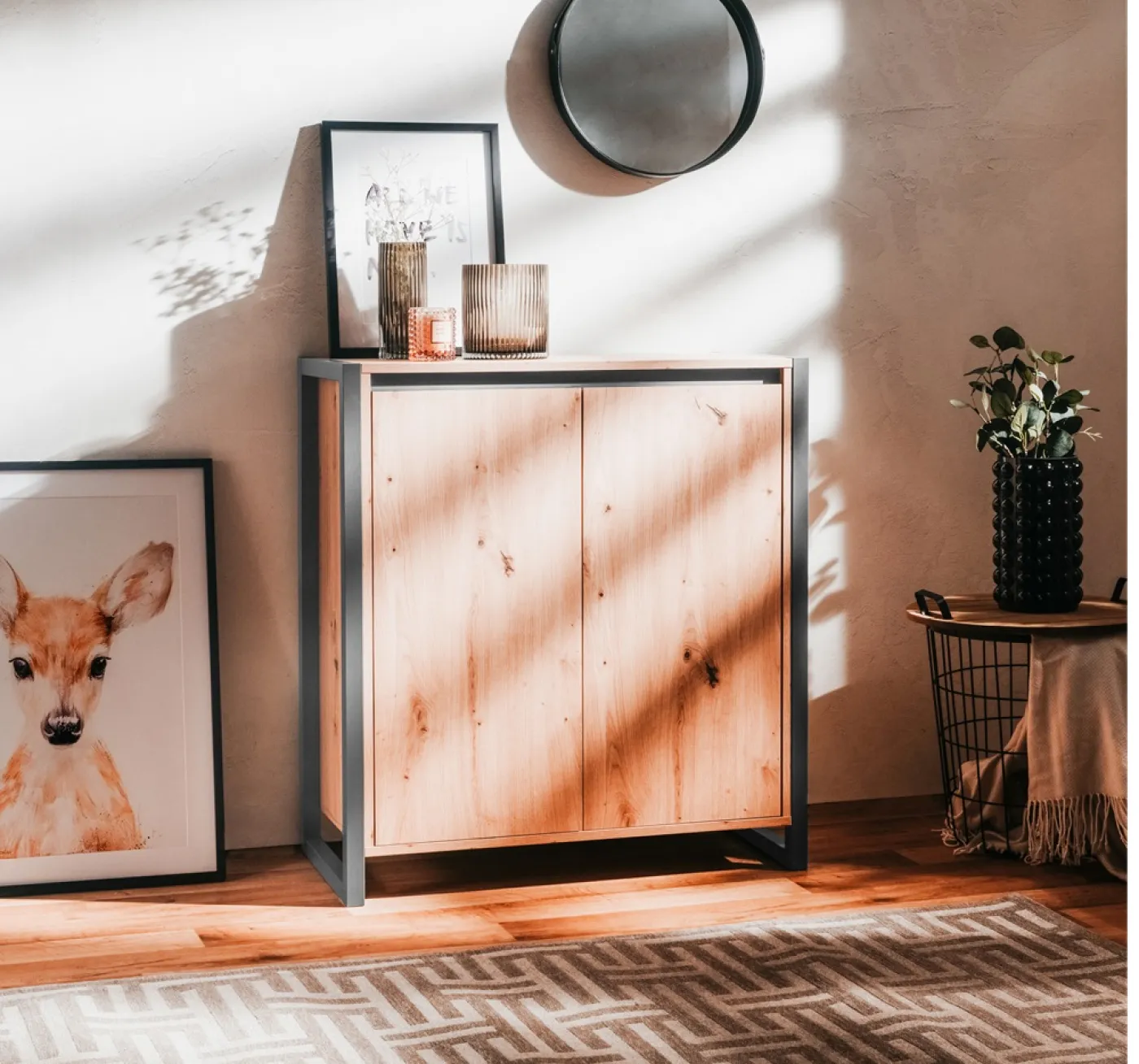 Kommode Sideboard Denver 1 | Artisan Oak / anthrazit | Industrial Look