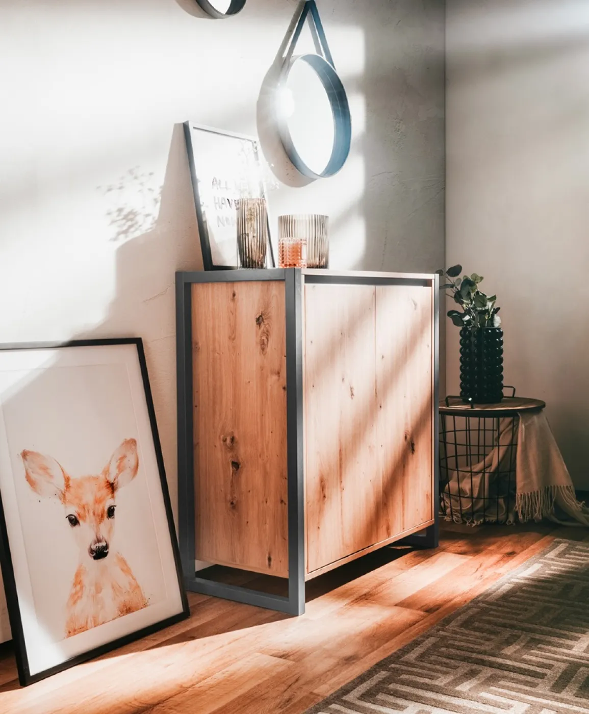 Kommode Sideboard Denver 1 | Artisan Oak / anthrazit | Industrial Look