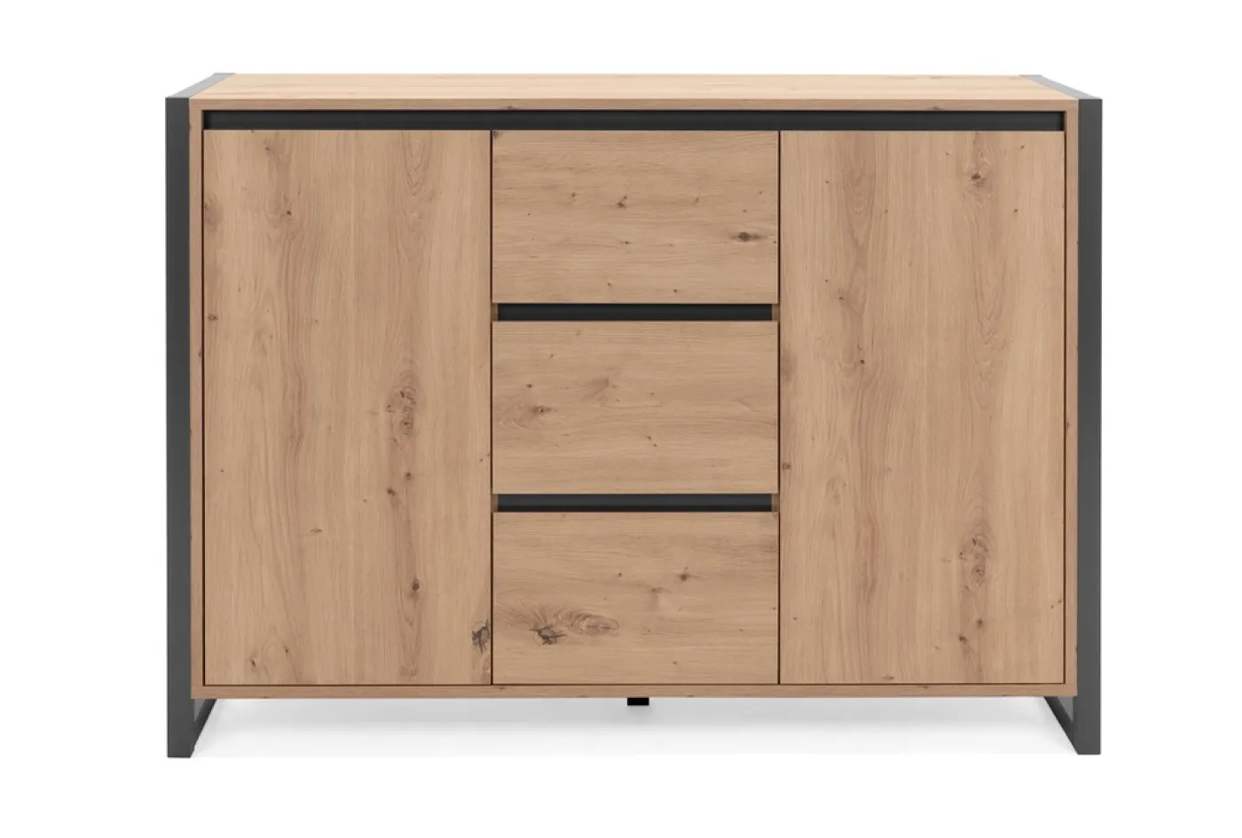 Kommode Sideboard Denver 2 | Artisan Oak / anthrazit | Industrial Look