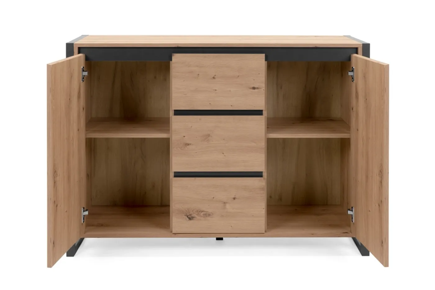 Kommode Sideboard Denver 2 | Artisan Oak / anthrazit | Industrial Look