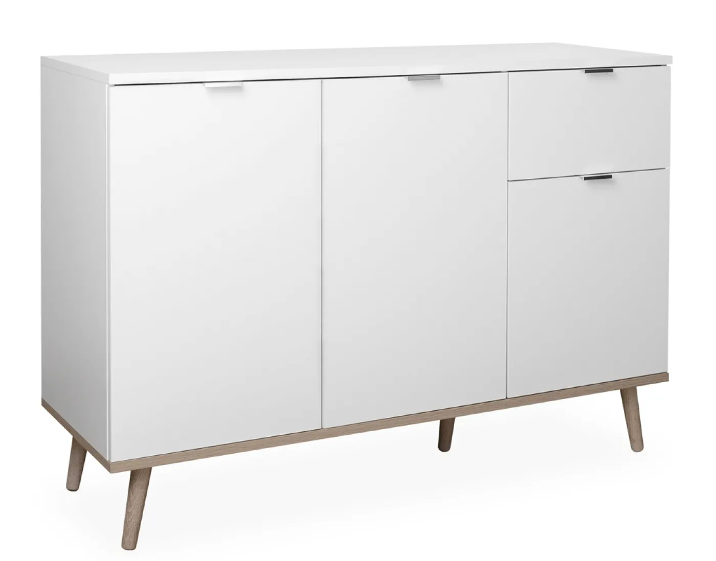 Kommode Sideboard Oslo 2 | Skandinavisch | weiß / Sonoma Eiche