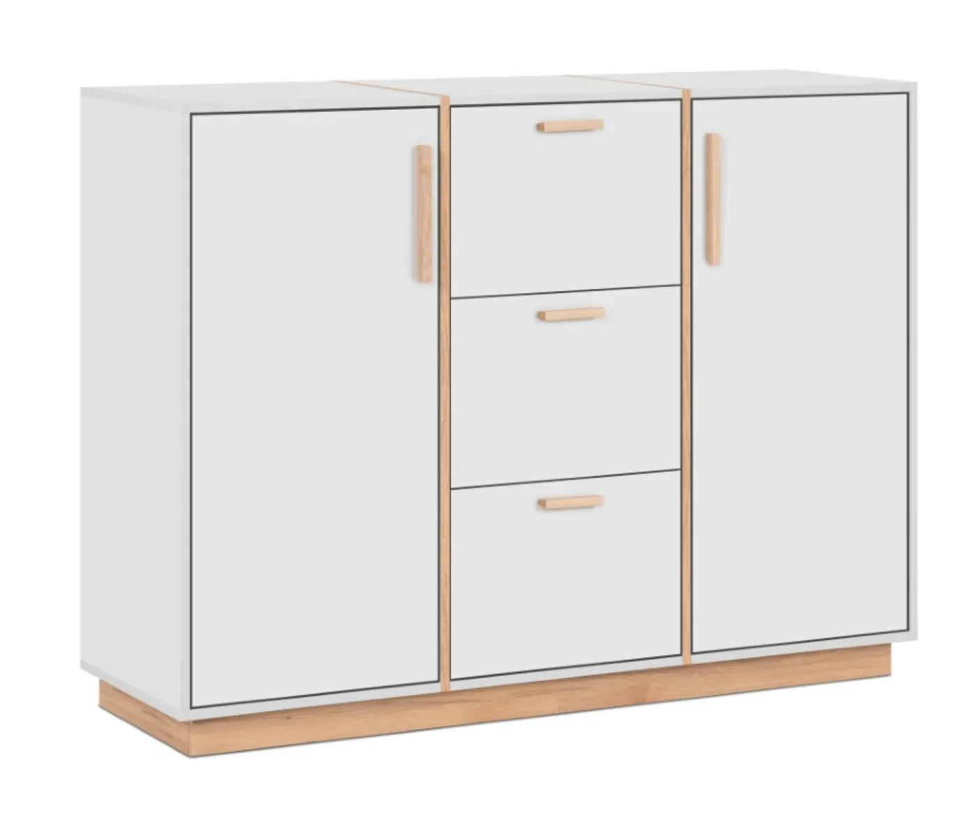 Kommode Sideboard Split | steingrau / Jackson Hickory