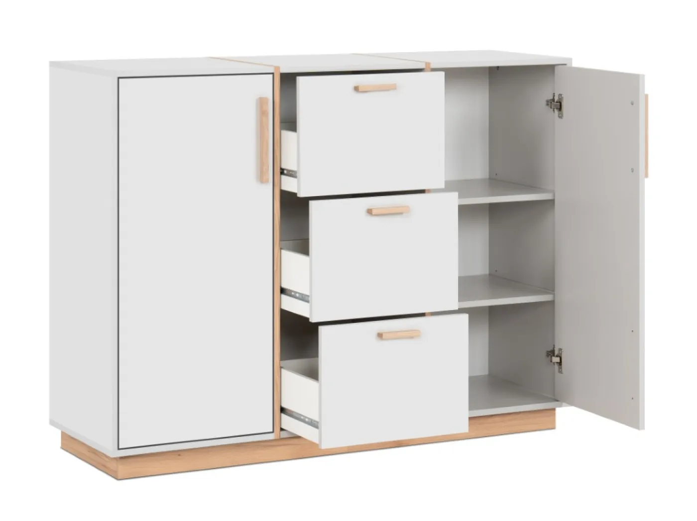 Kommode Sideboard Split | steingrau / Jackson Hickory