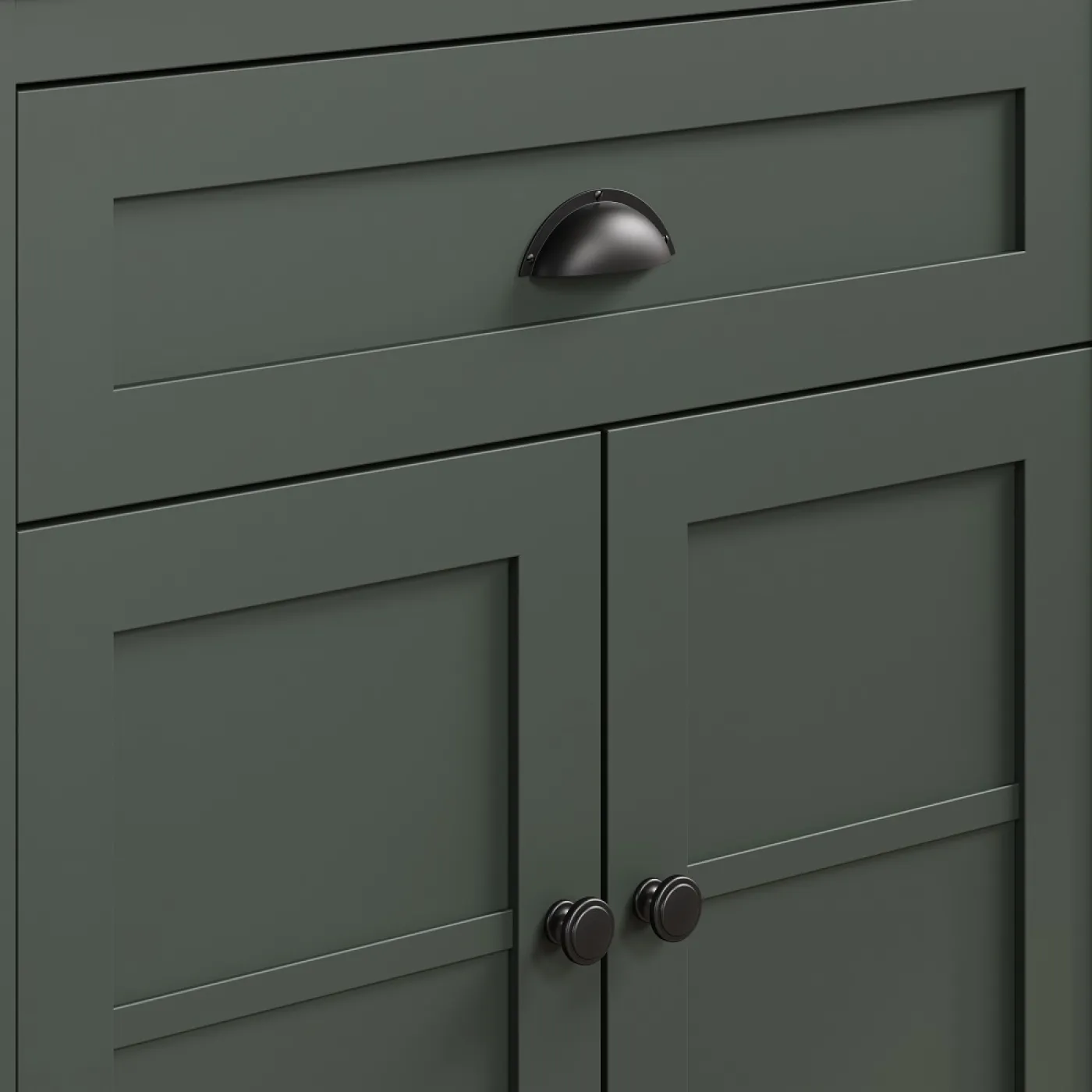 Kommode Stanton | Tannengrün / Eiche