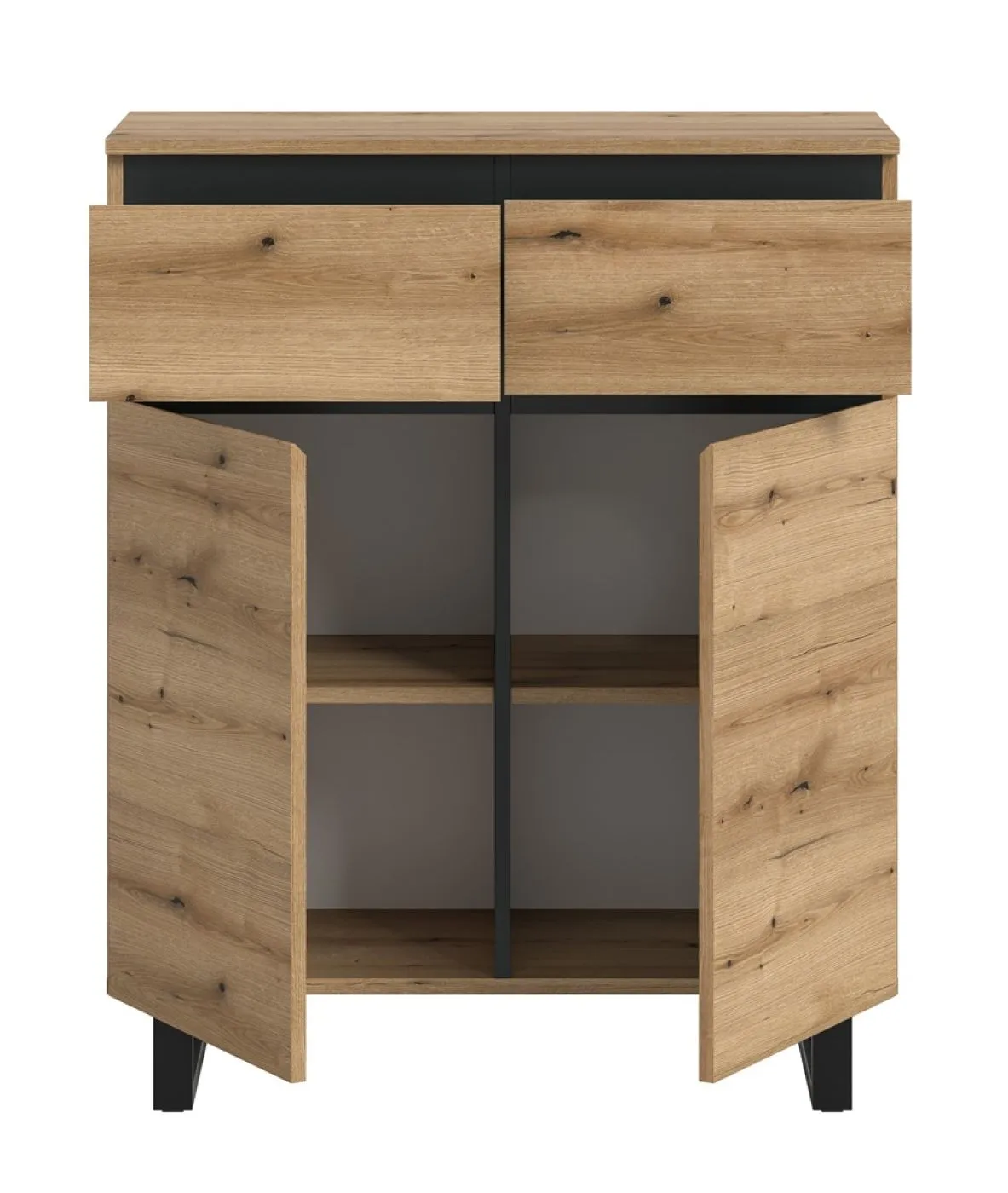 Kommode Tomasa | Evoke Oak / schwarz