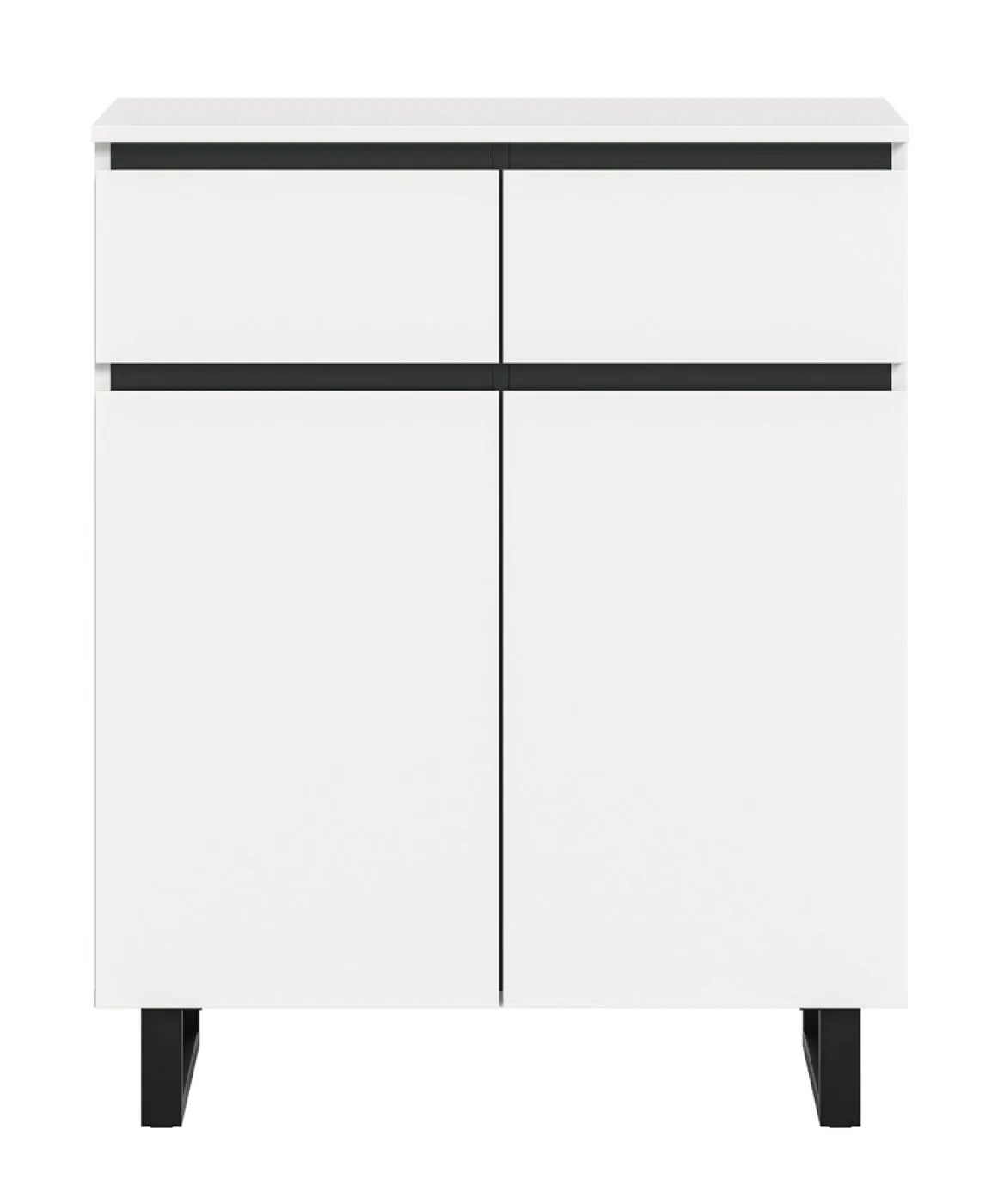 Kommode Tomasa | weiß / schwarz