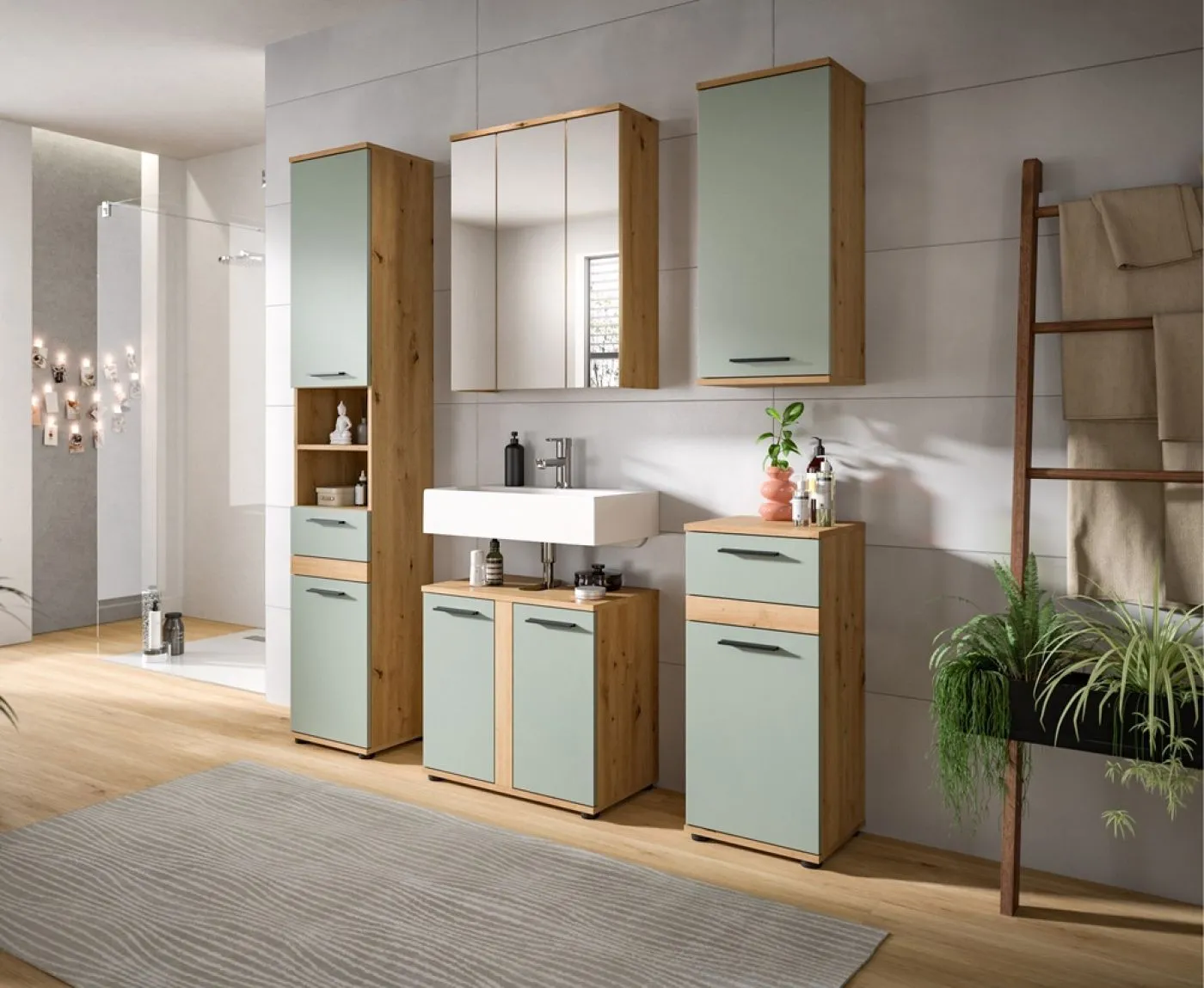 Kommode Unterschrank Blake | Salbei / Artisan Eiche
