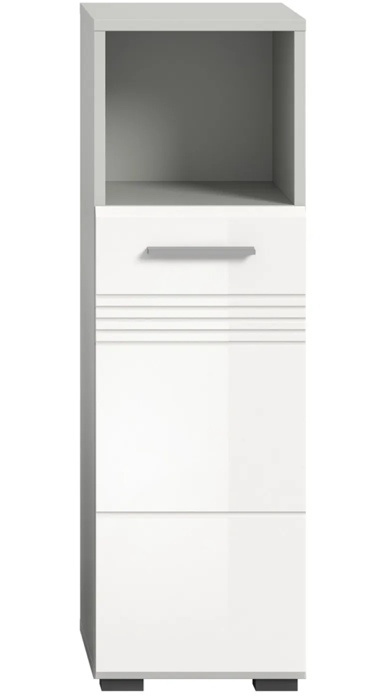 Kommode Unterschrank Copa | hellgrau / weiß Hochglanz