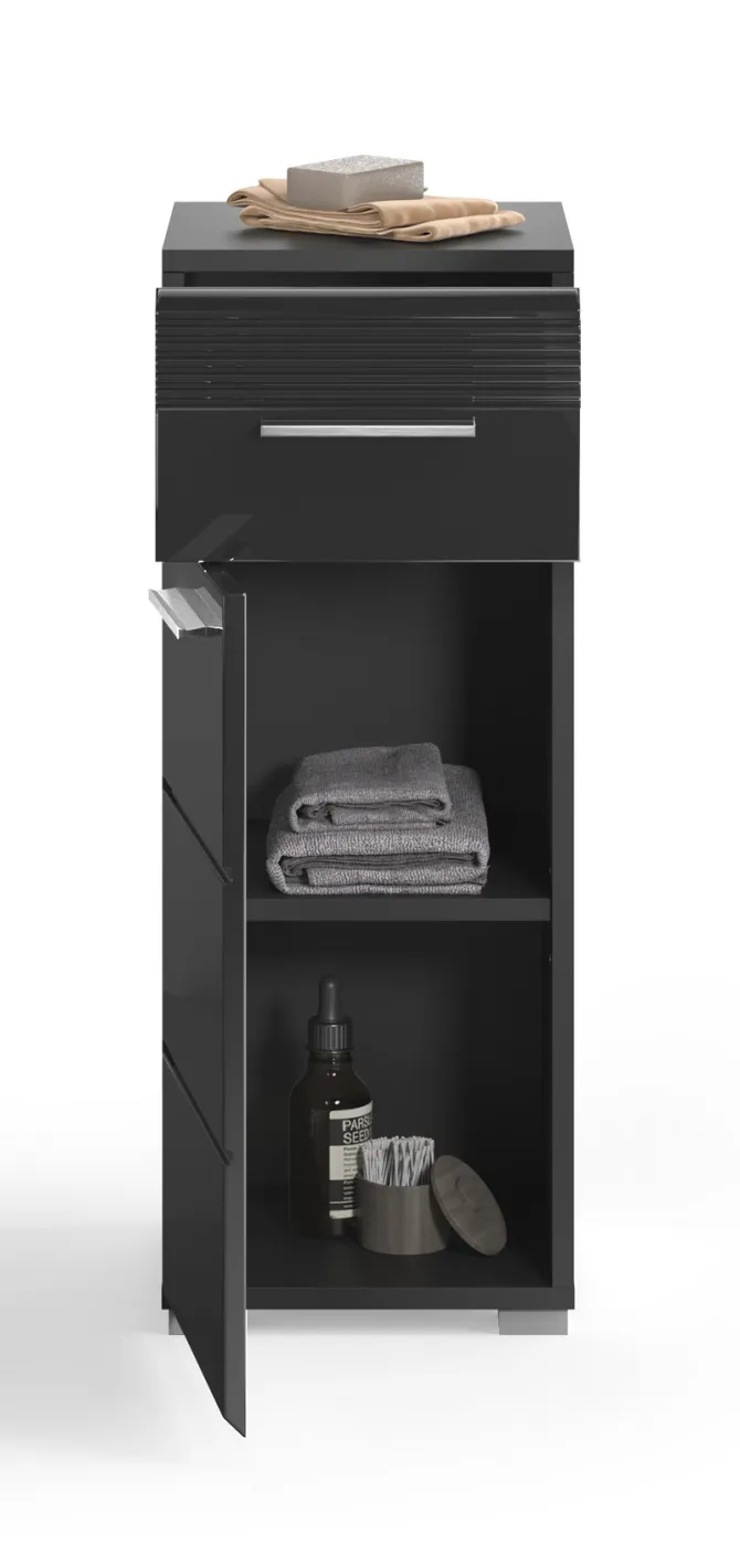 Kommode Unterschrank Linus | schwarz Hochglanz