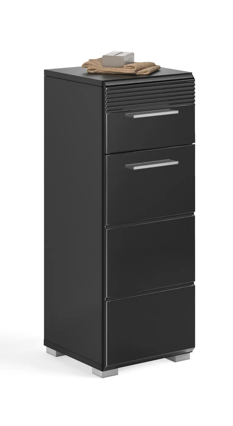 Kommode Unterschrank Linus | schwarz Hochglanz