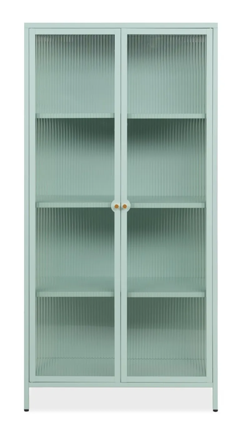 Kommode Vitrine Milton | Mintgrün | 80 cm x 160 cm x 40 cm