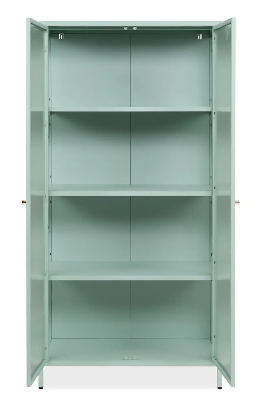 Kommode Vitrine Milton | Mintgrün | 80 cm x 160 cm x 40 cm