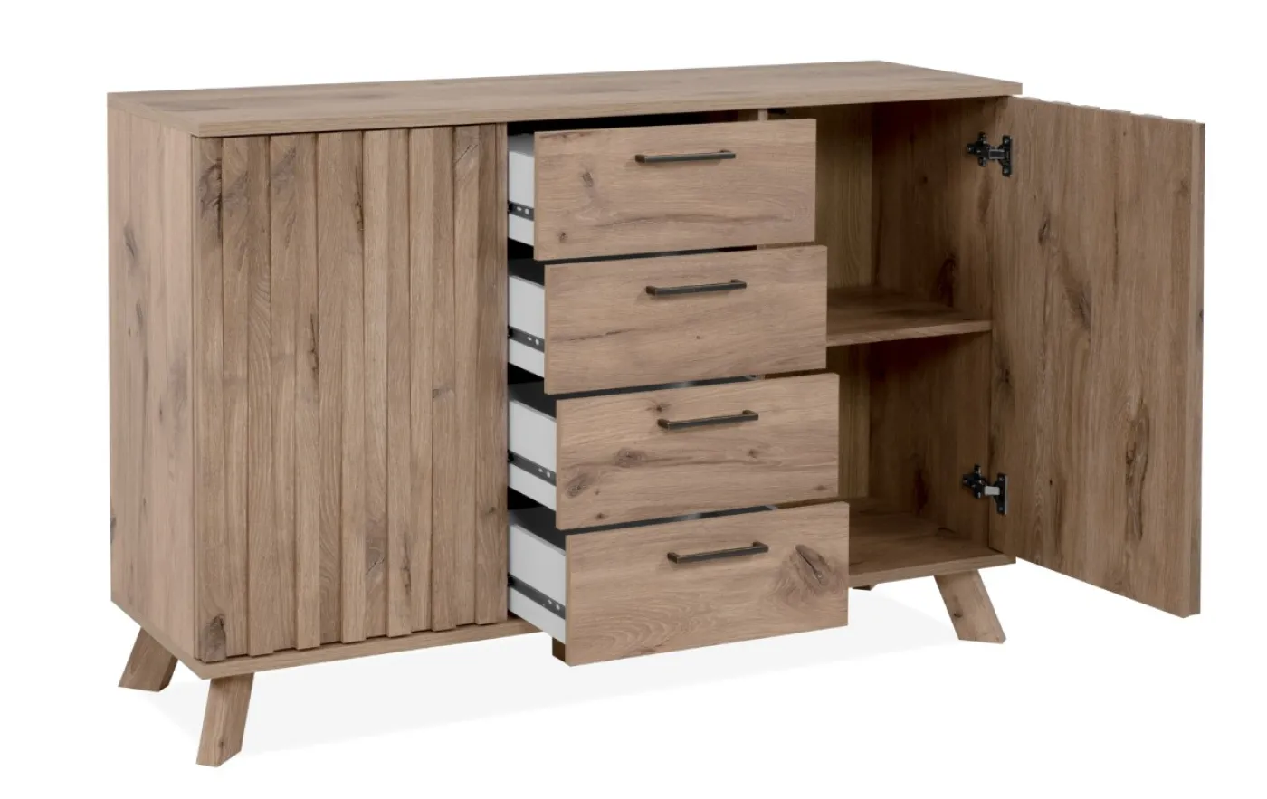 Kommode Wellington mit Schubkästen | mit 3D-Reliefoptik | Schwedeneiche