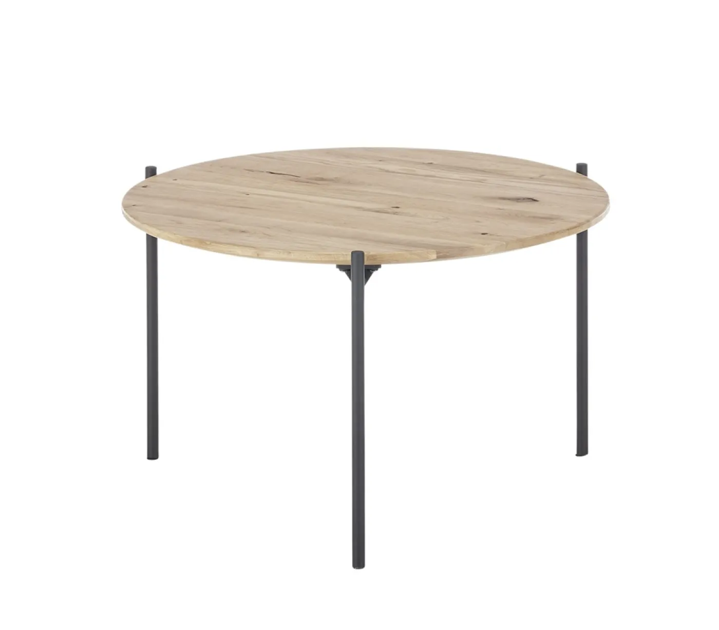 Couchtisch Assuan | Eiche massiv | rund | Eiche / schwarz | 74 cm