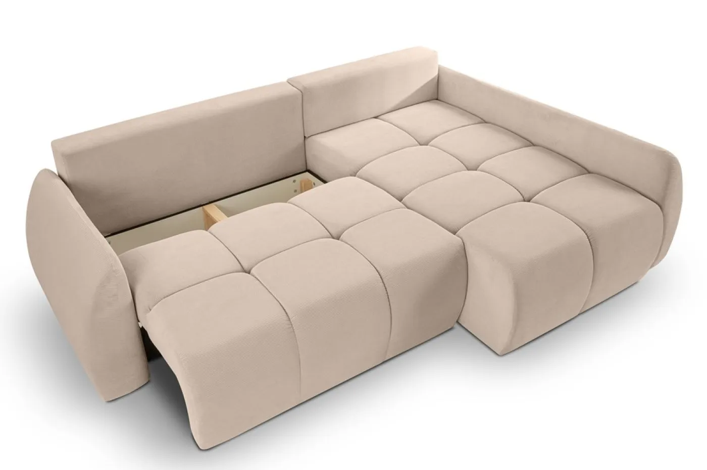 Long Eckschlafsofa Sancho rechts | 255cm | Cord | beige