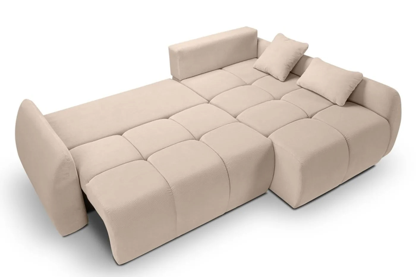 Long Eckschlafsofa Sancho rechts | 255cm | Cord | beige