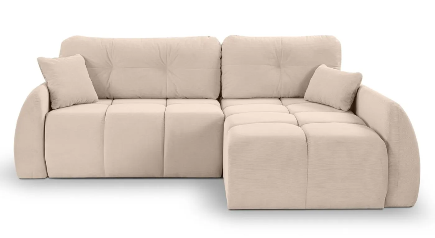 Long Eckschlafsofa Sancho rechts | 255cm | Cord | beige