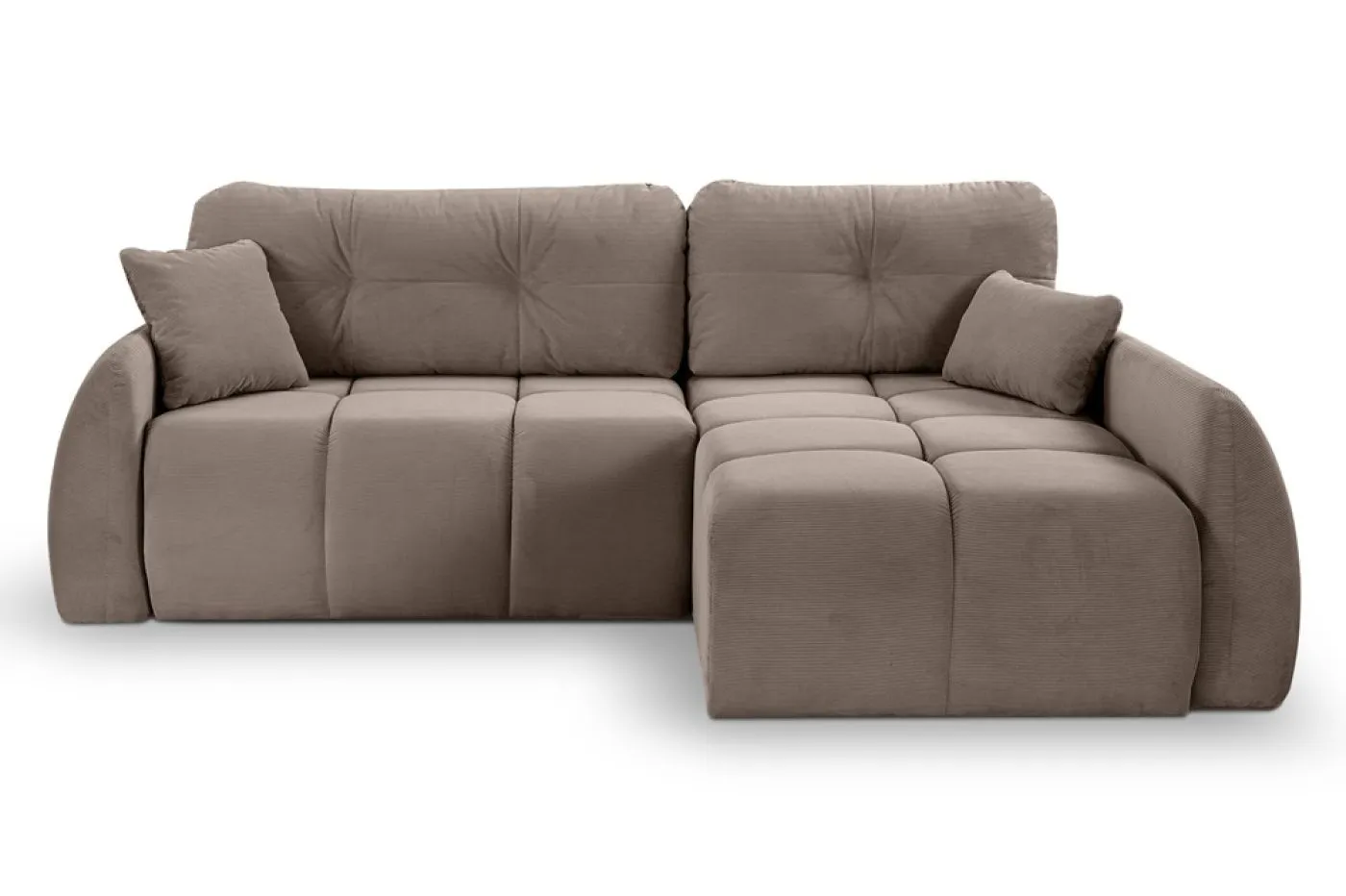 Long Eckschlafsofa Sancho rechts | 255cm | Cord | braun-beige