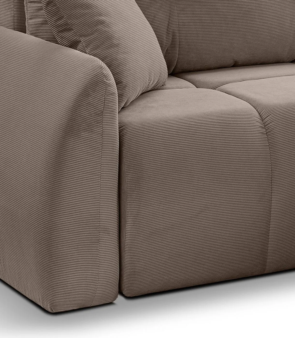 Long Eckschlafsofa Sancho rechts | 255cm | Cord | braun-beige