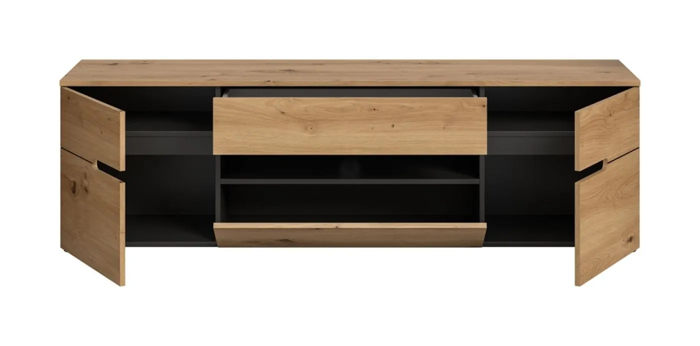 Lowboard Canu | Basalt grau / Artisan Eiche