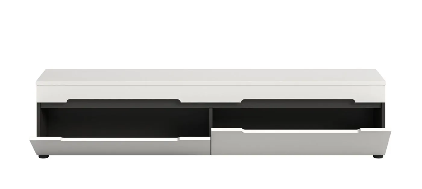 Lowboard inkl. Wandboard Canu | weiß / Basalt grau