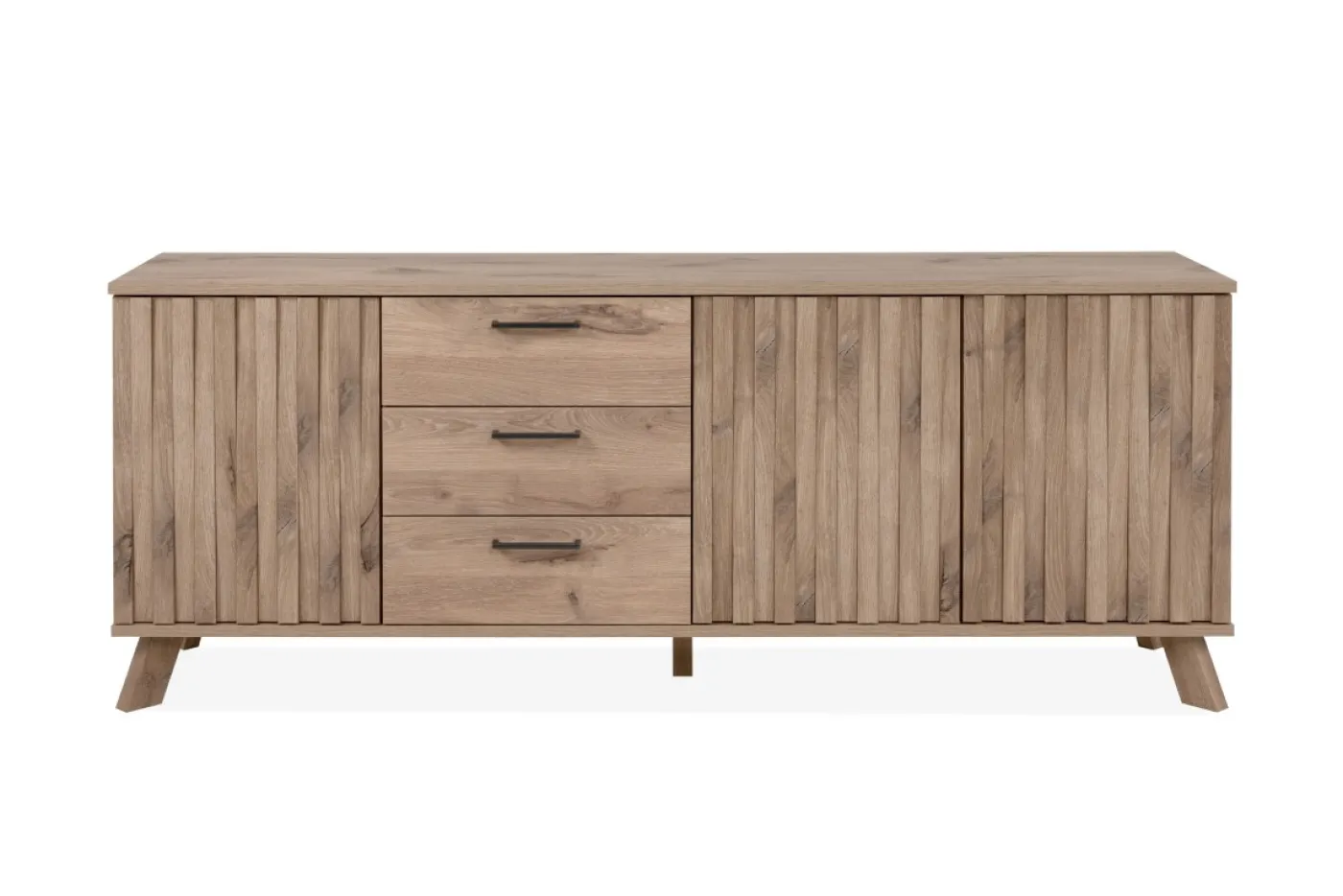 Lowboard Sideboard Wellington mit Schubkästen | mit 3D-Reliefoptik | Schwedeneiche