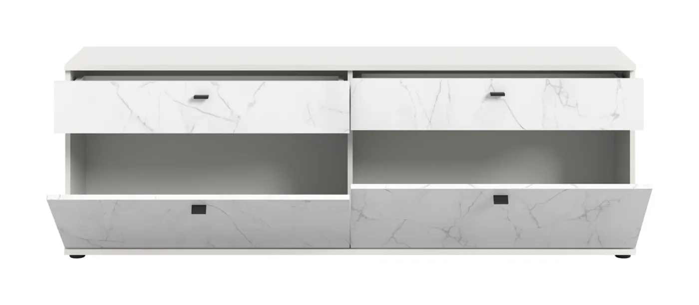 Lowboard Stone | weiß | Marmoroptik
