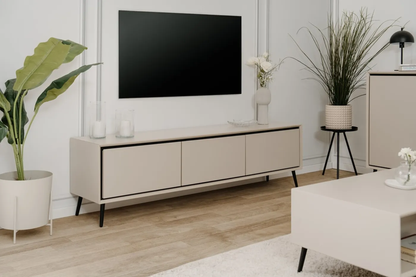 Lowboard TV-Board Arona | Sand / schwarz