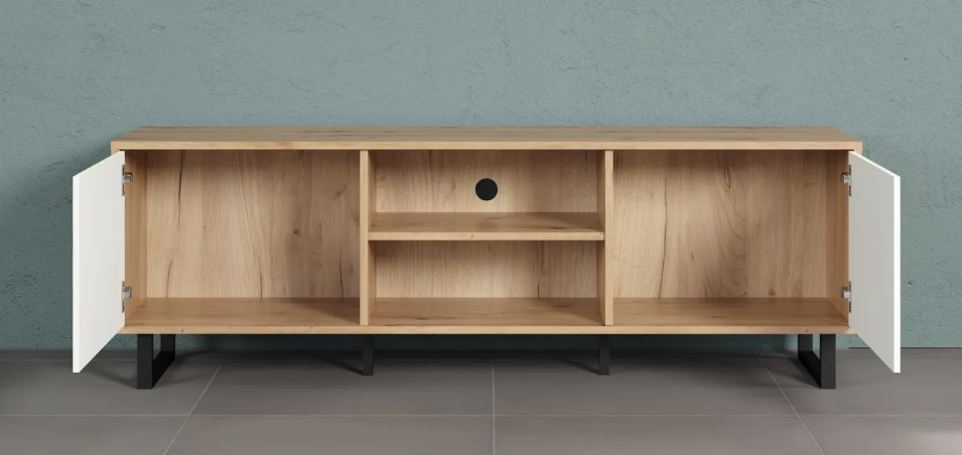 Lowboard TV-Board Aventura | Artisan Eiche / Weiß