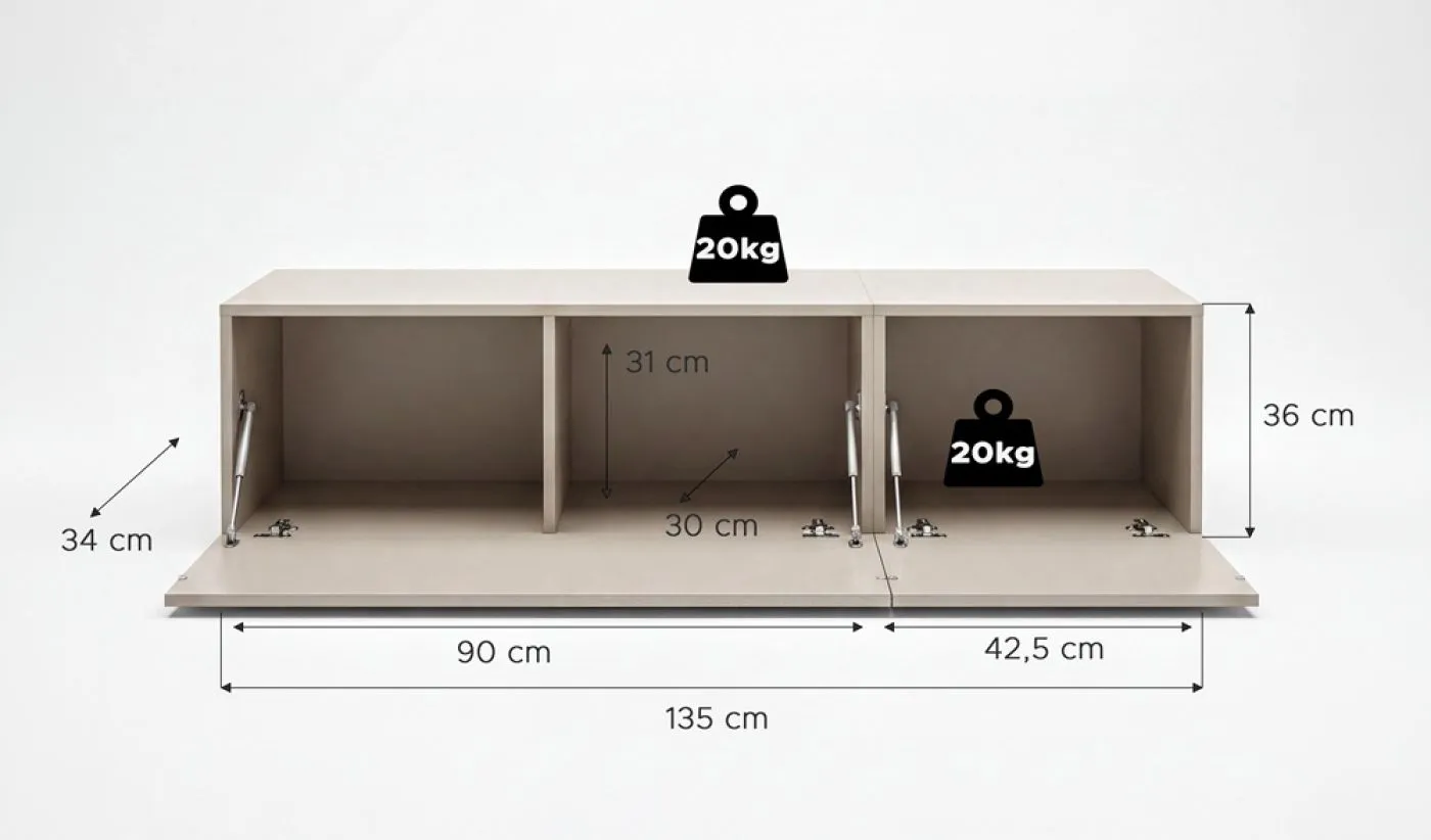 Lowboard TV-Board Beach | 2-teilig | Kaschmir