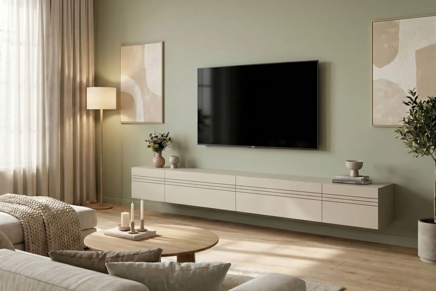 Lowboard TV-Board Beach | 4-teilig | Kaschmir